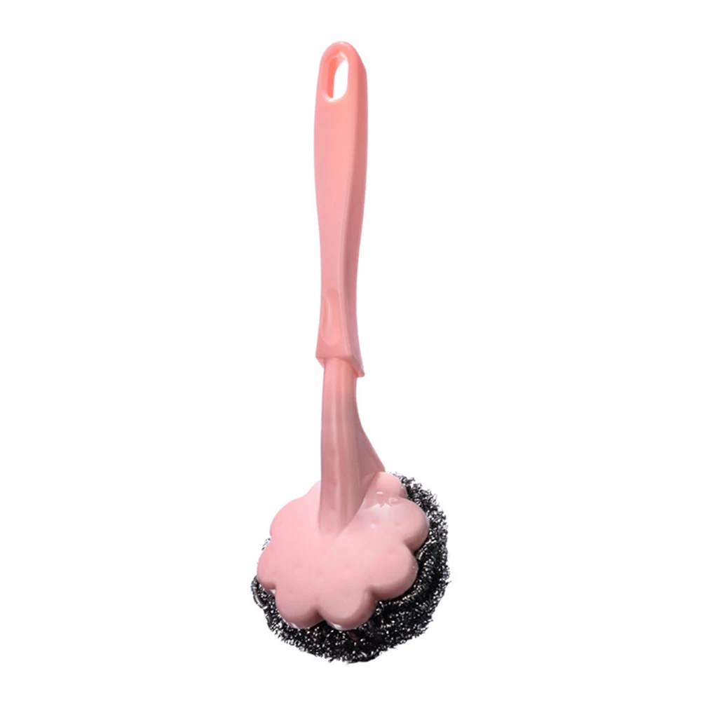 

Wire Ball Brush Plastic Kitchen Dish Bowl Scrubber Restaurant Washing Brushes Detachable Cleaning Color Random