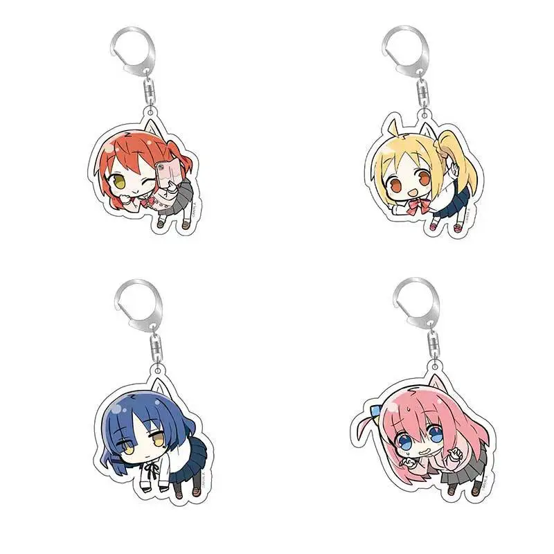 

Anime KeyChain Men BOCCHI THE ROCK Key Chain Women Acrylic Car Cosplay Japanese Key Ring Gotou Hitori Yamada Ryo Pendant Gifts