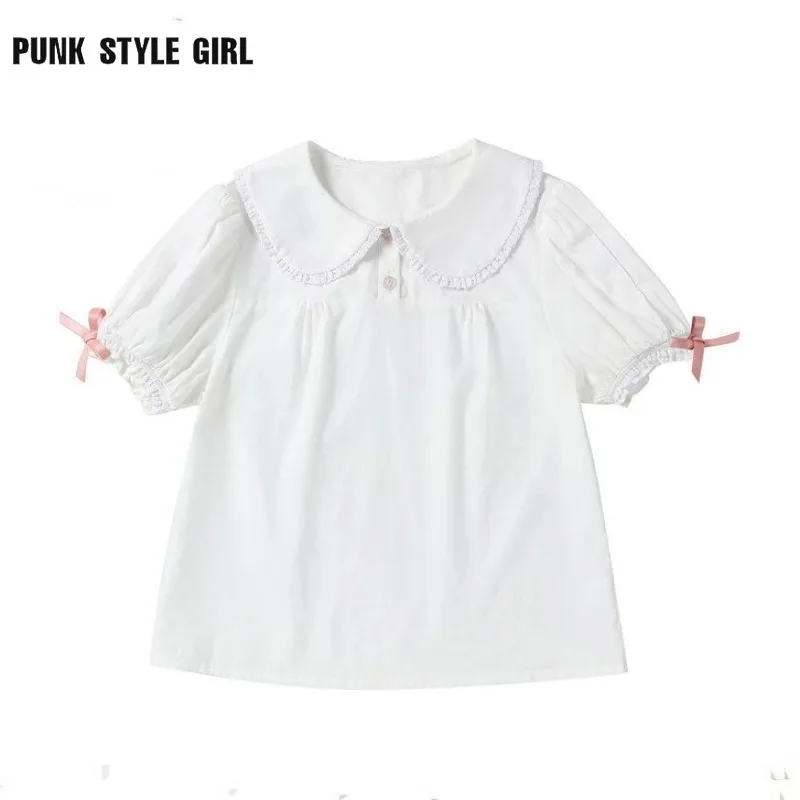 Женская однобортная рубашка JK Белая Летняя Повседневная в японском стиле