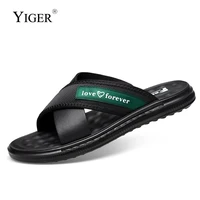 yiger man slippers mens trend 2022 new summer outdoor breathable mesh mens sandals latex soft bottom trend outer wear slippers