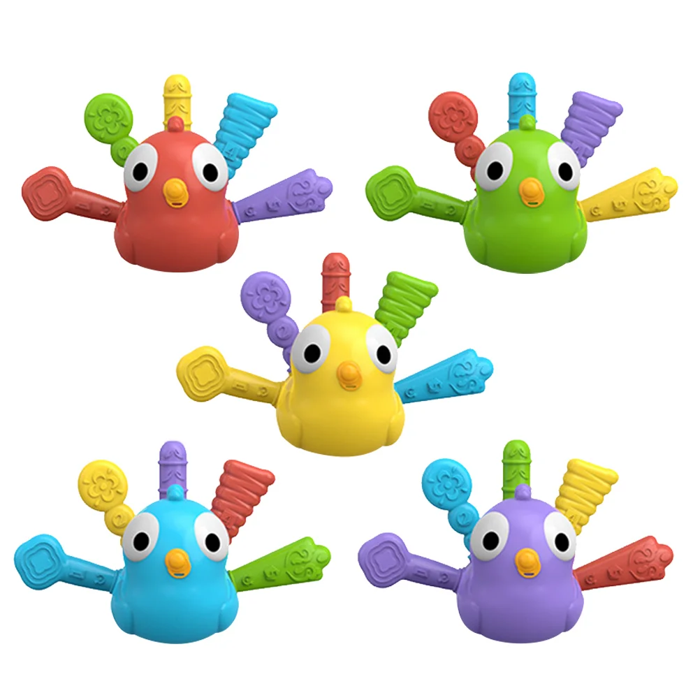 

5pcs Children Colorful Bird Inserting Plaything Pull-in Color Learning