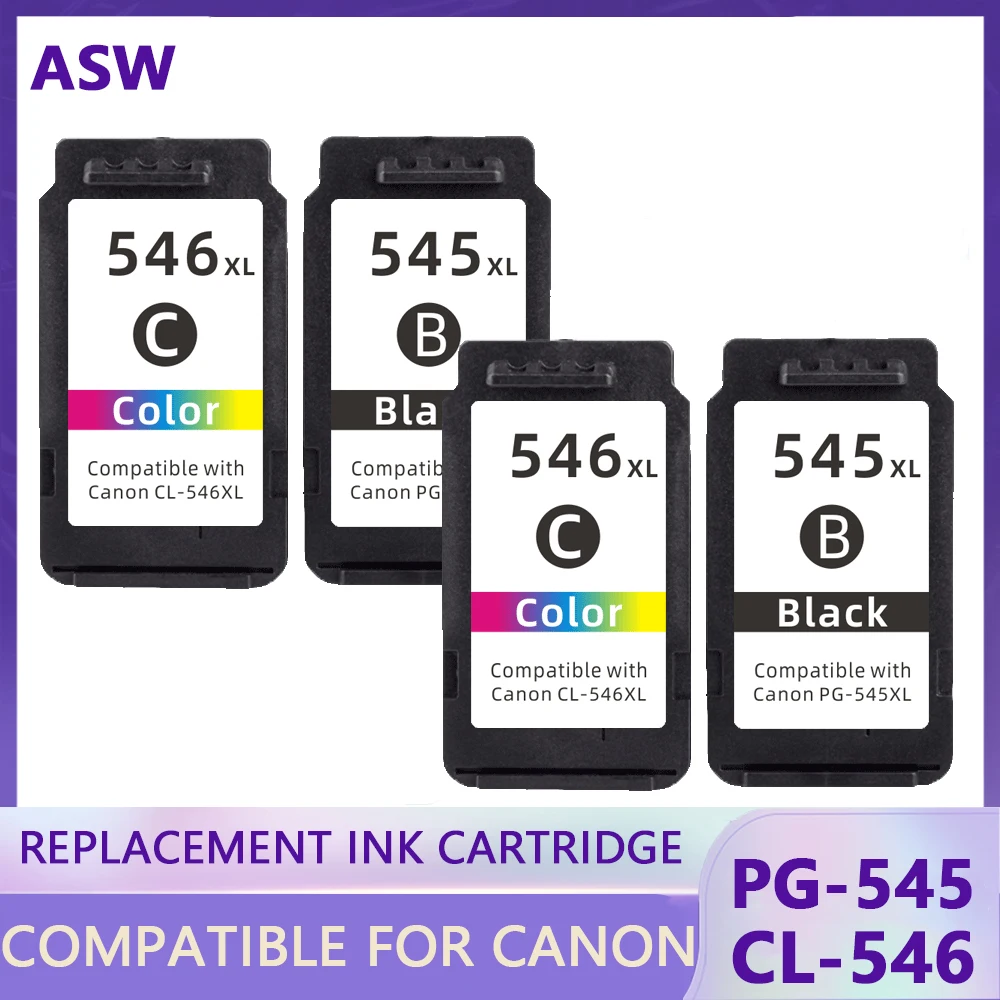 

ASW 545XL 546XL ink cartridge For Ink RemanufacturedFor Canon PG545 CL546 Pixma MG2555s MG2900 MG2940 MG2950 Printer