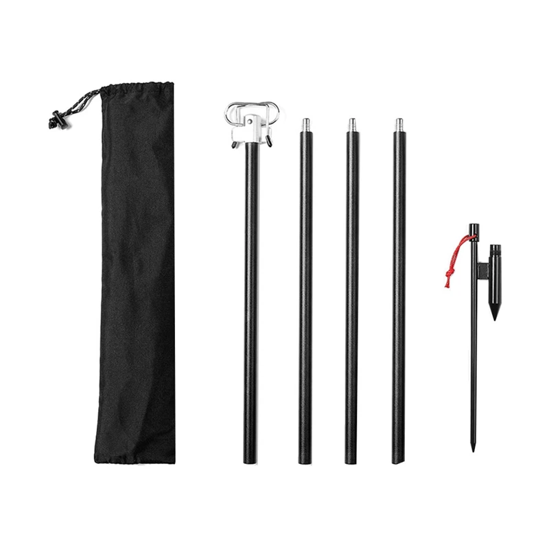 

Outdoor Detachable Double Hook Lamp Holder Bracket Portable Retractable Double Head Lighting Pole Camping Light Stand