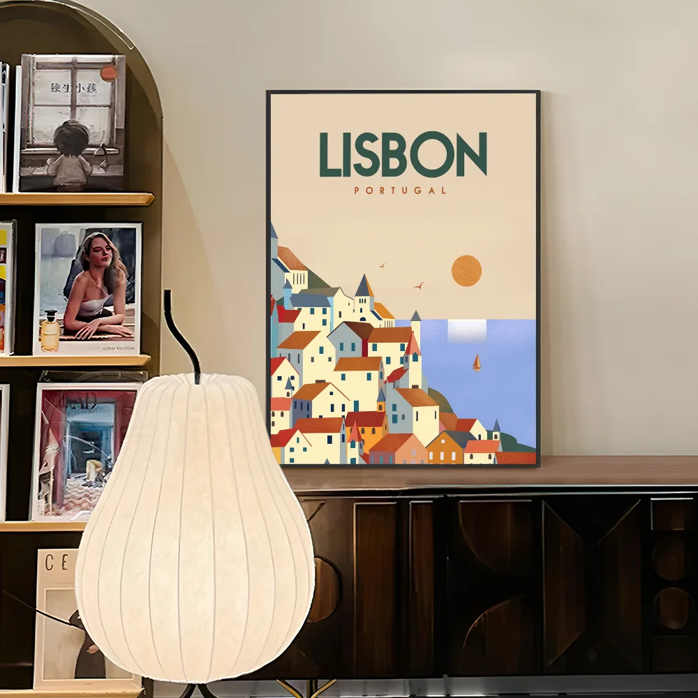 Canada Italy Mexico Colombia Greece Lisbon Bali Malta Ireland Brazil Travel City Movie Sticky Poster Retro Kraft Paper DIY Room