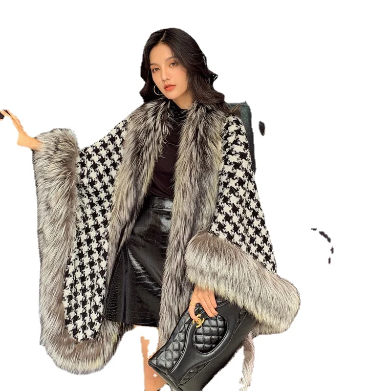 

Women's Fur Coat Thickened Double Faced Shawl Maomao Dong