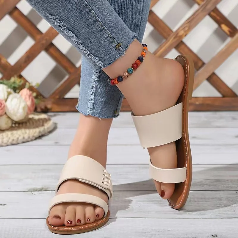 2023 New Fashion Women Sandals Hollow Design Vacation Summer Outdoor Fashion Office-Ladies Flats Ankle-Strap Casual Female Shoes
