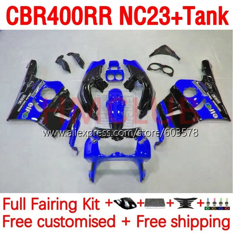 

Body +Tank For HONDA CBR400RR blue black NC23 CBR 400RR 88-89 Bodywork CBR400 400 RR CC 88 89 1988 1989 Fairings Kit 196No.90