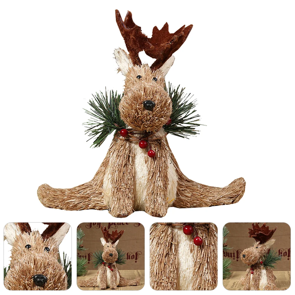 

Elk Ornaments Xmas Wood Christmas Table Decorations Adorable Holiday Party Decorative carved