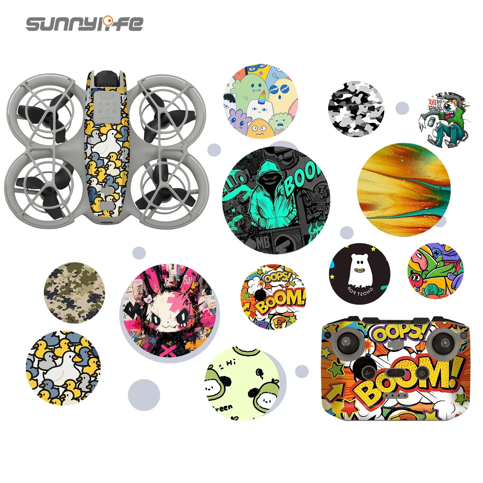 Sunnylife подходит для наклеек DJI NEO ПВХ корпус пульт дистанционного управления