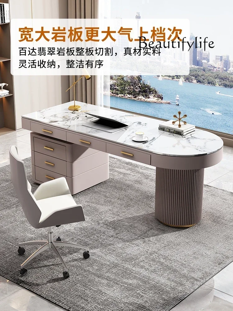 Легкий роскошный компьютерный настольный стол из каменной плиты домашний