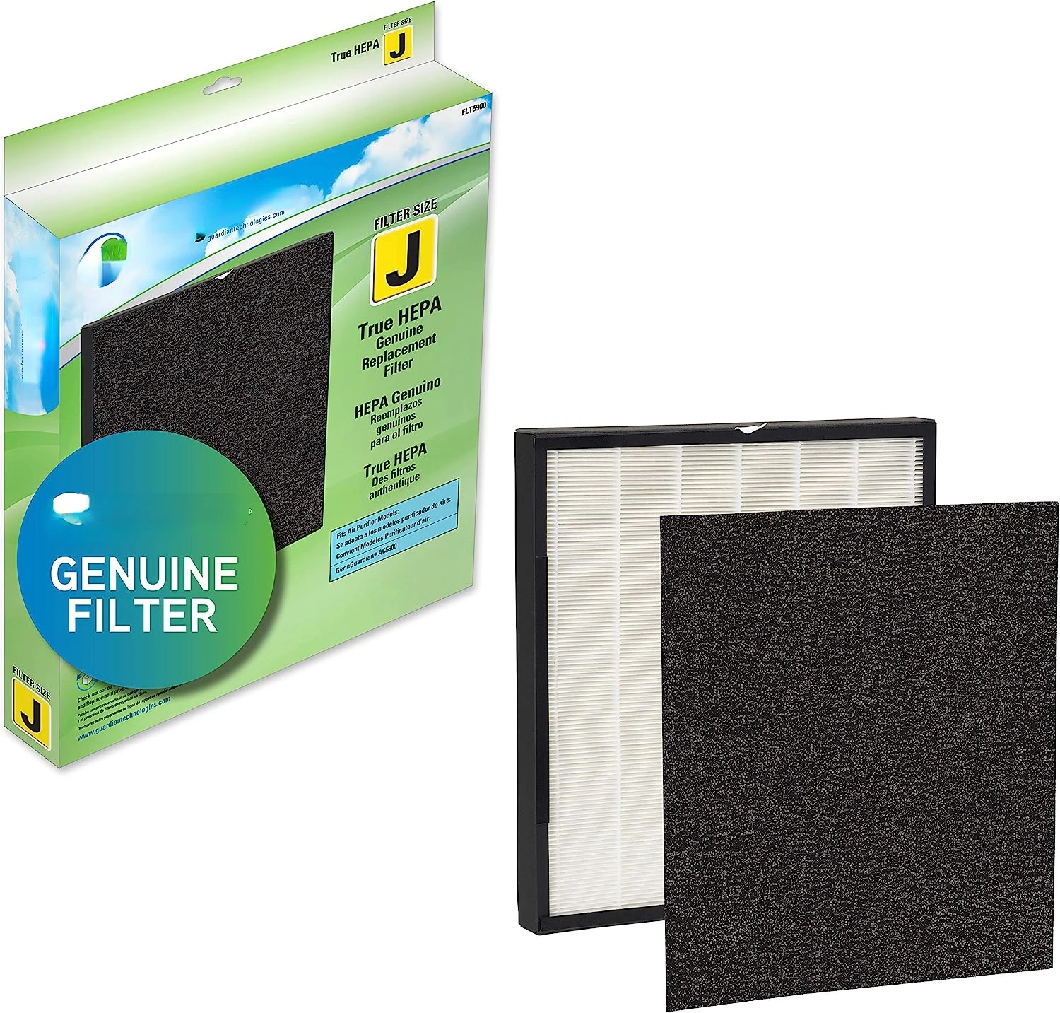 

Germ Guardian FLT5900 True HEPA GENUINE Air Purifier Replacement Filter J with Activated Charcoal Layer for GermGuardian Purifie