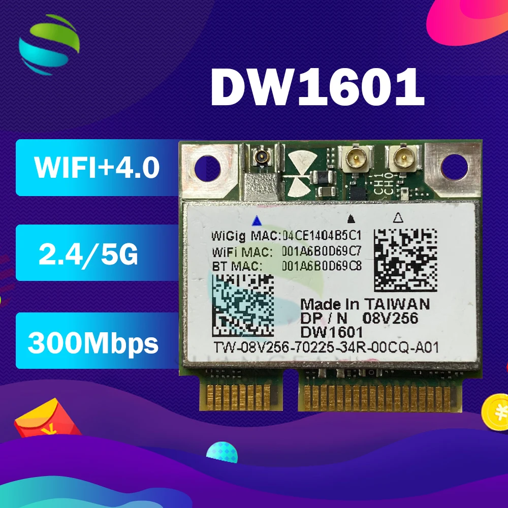 

Беспроводная карта-адаптер DW1601 QCA9005 8V256 WiGig 802.11AD 7 Гбит/с