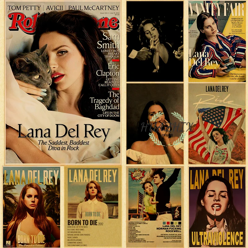 

Singer Kraft Paper Lana Del Rey Vintage Posters Born To Die Retro Sticker DIY Room Bar Cafe Decor Gift Print Art Wall Paintings