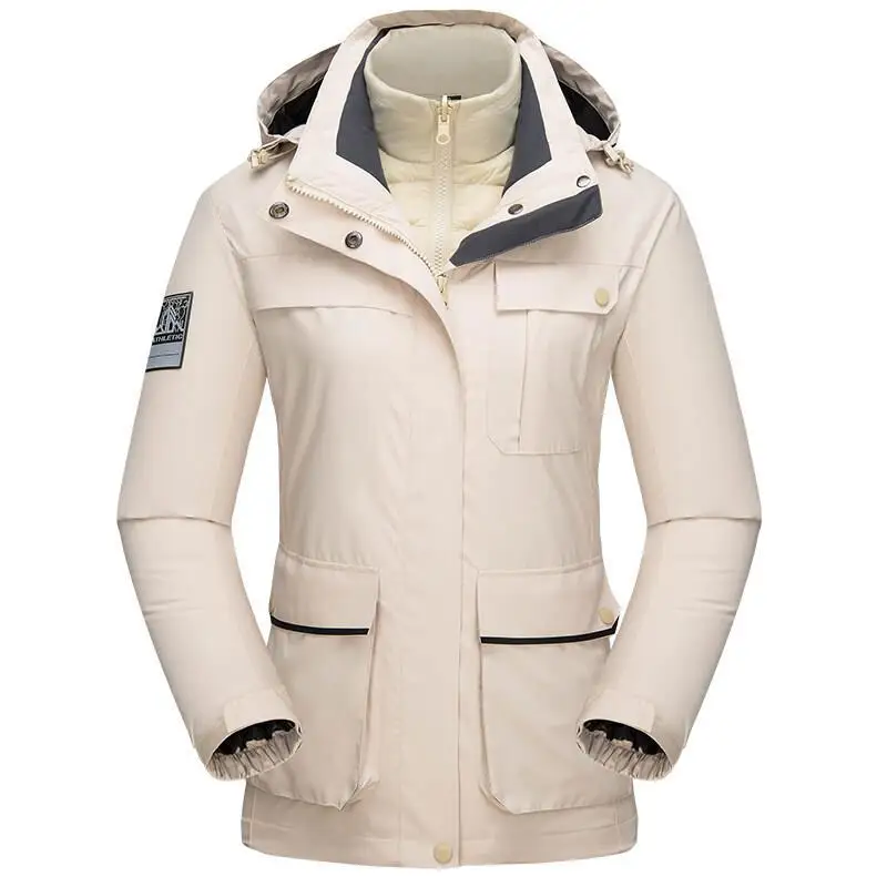 2022New Down Liner Two-piece Three-in-one Lovers' Jackets for Outdoor Sports Windproof Waterproof Warm Jackets for Men and Women