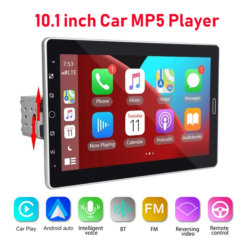 

Full Touch Screen 1 Din 10.1 INCH Car MP5 Multimedia Video Player BT FM Mirrorlink Carplay Video Audio System MP5 Player