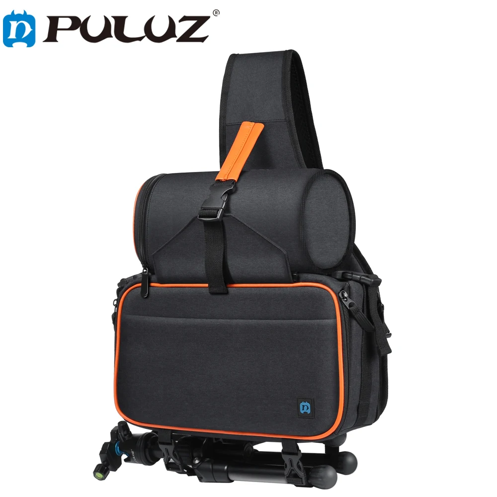 

Переносная сумка PULUZ треугольной формы для однообъективной зеркальной камеры со съемным объективом, слинг, водонепроницаемый рюкзак, сумки-мессенджеры на плечо