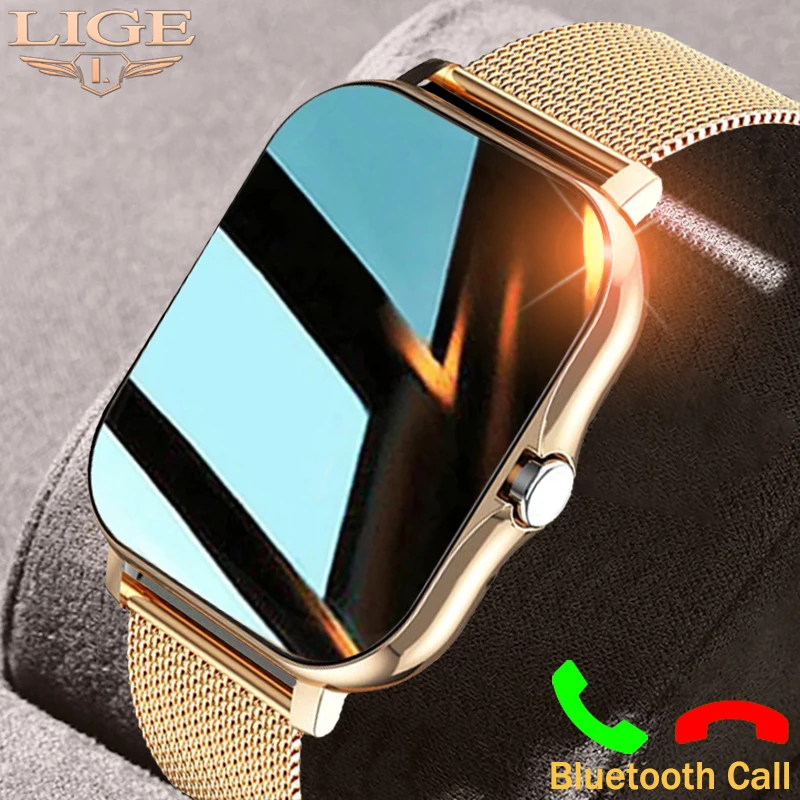 

Смарт-часы LIGE женские с Bluetooth, фитнес-браслет для Xiaomi, полносенсорные Смарт-часы для Android и iOS