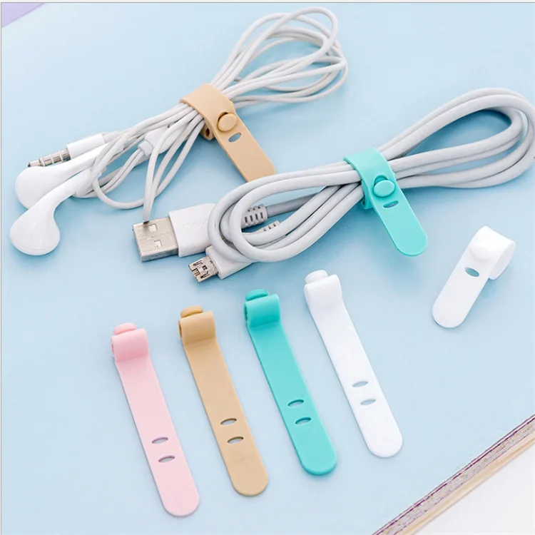

4pcs Silicone Cable Winder Line Storage Clip Desk Organizer Winder Portable Earphone Data Cable Storage Buckle Holder Organizer