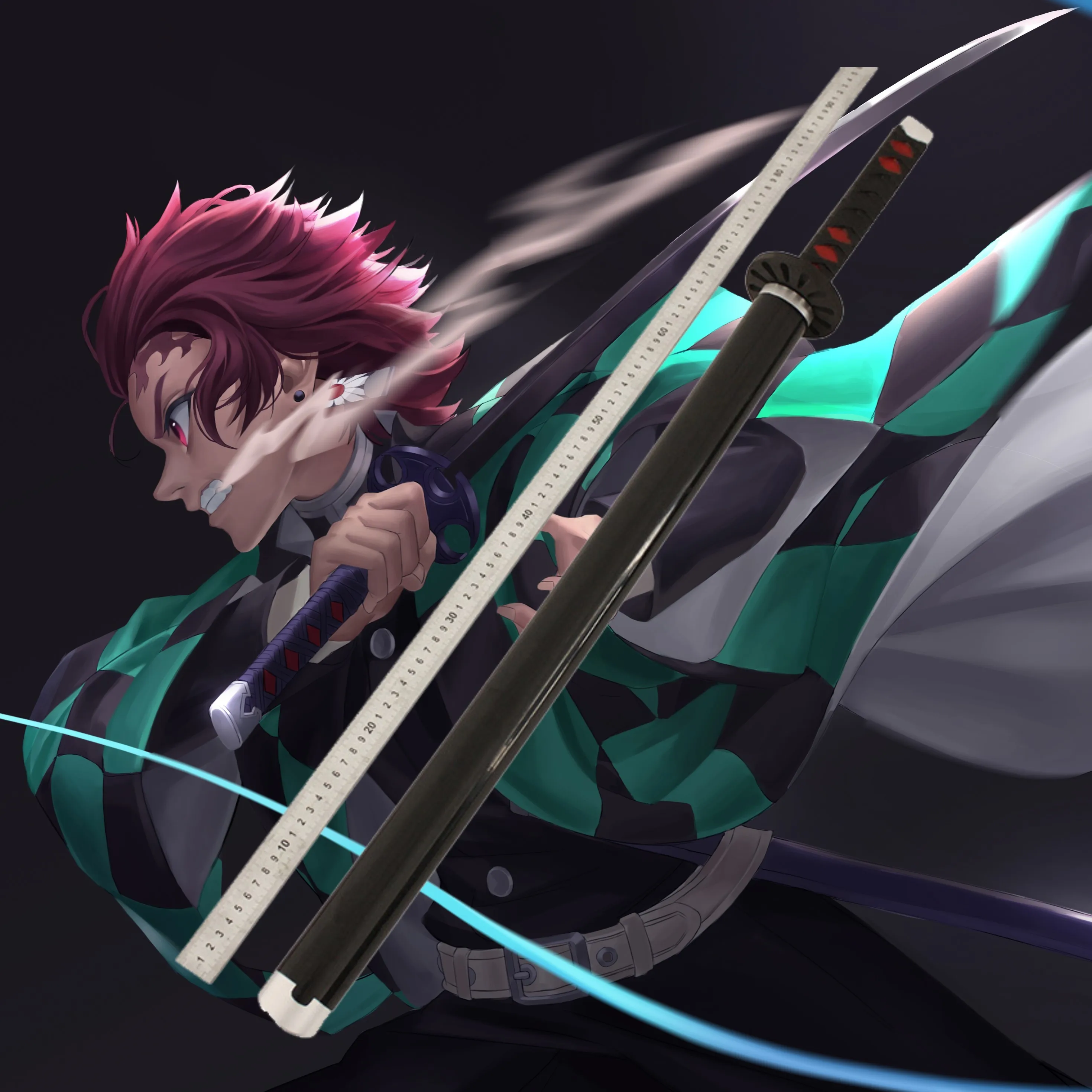 

Меч камадо танджиро, 85 см, периферийный, из ПУ кожи