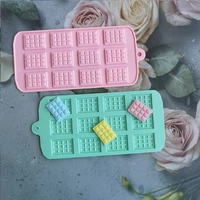silicone mini waffle square chocolate block bar mould mold ice tray cake decorating baking cake jelly candy tool diy molds kitch