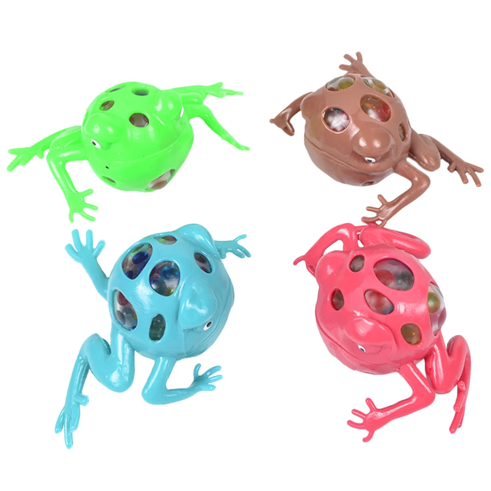 

4 Pcs Frog Decompression Toy Stretchy Frogs Squeeze Props Pinch Miniature Party Tricky Squeezing Tpr Creative Child