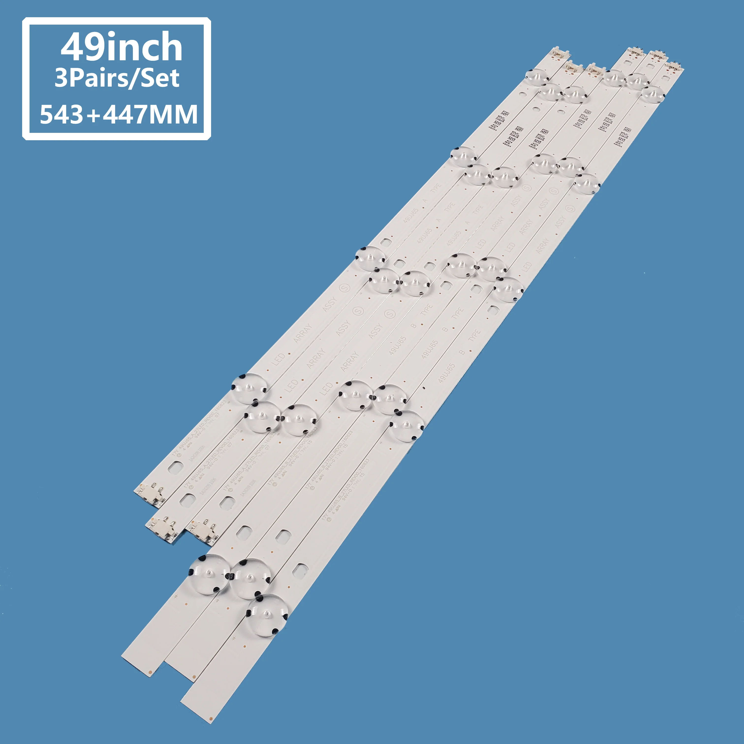 

6Pcs/set TV LED Backlight Bar Strip 17Y 49UJ65_A/B_27LED_REV00_160623 For LG 49inch 49UJ6500 49UJ701V Accessories Repair