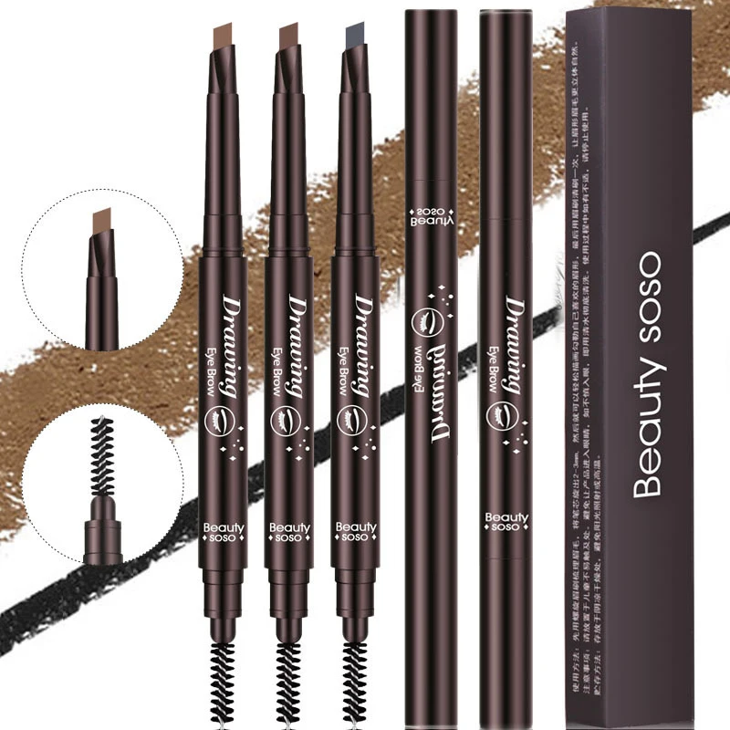 

Double Ended Eyebrow Pencil Long Lasting Tattoo Eyebrow Enhancers Waterproof Eyes Makeup Cosmetic Tools with Brush Brow Pencils