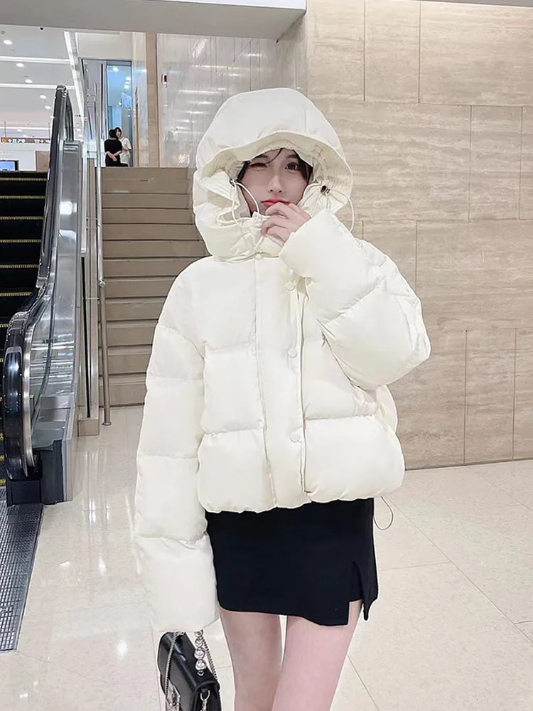 Зимний тренд фиолетовая утолщенная теплая укороченная куртка на молнии с 90%