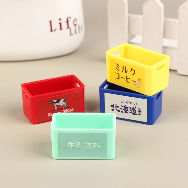 

1Pcs Dollhouse Miniature Simulation Milk Basket Modle Kitchen Furniture Accessories For Doll House Decor Kids Pretend Play Toys