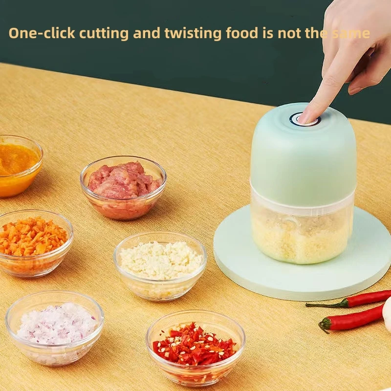 Electric Mini Garlic Crusher Portable Chopper USB Charging Ginger Chili Vegetable Masher Machine Kitchen Tool |