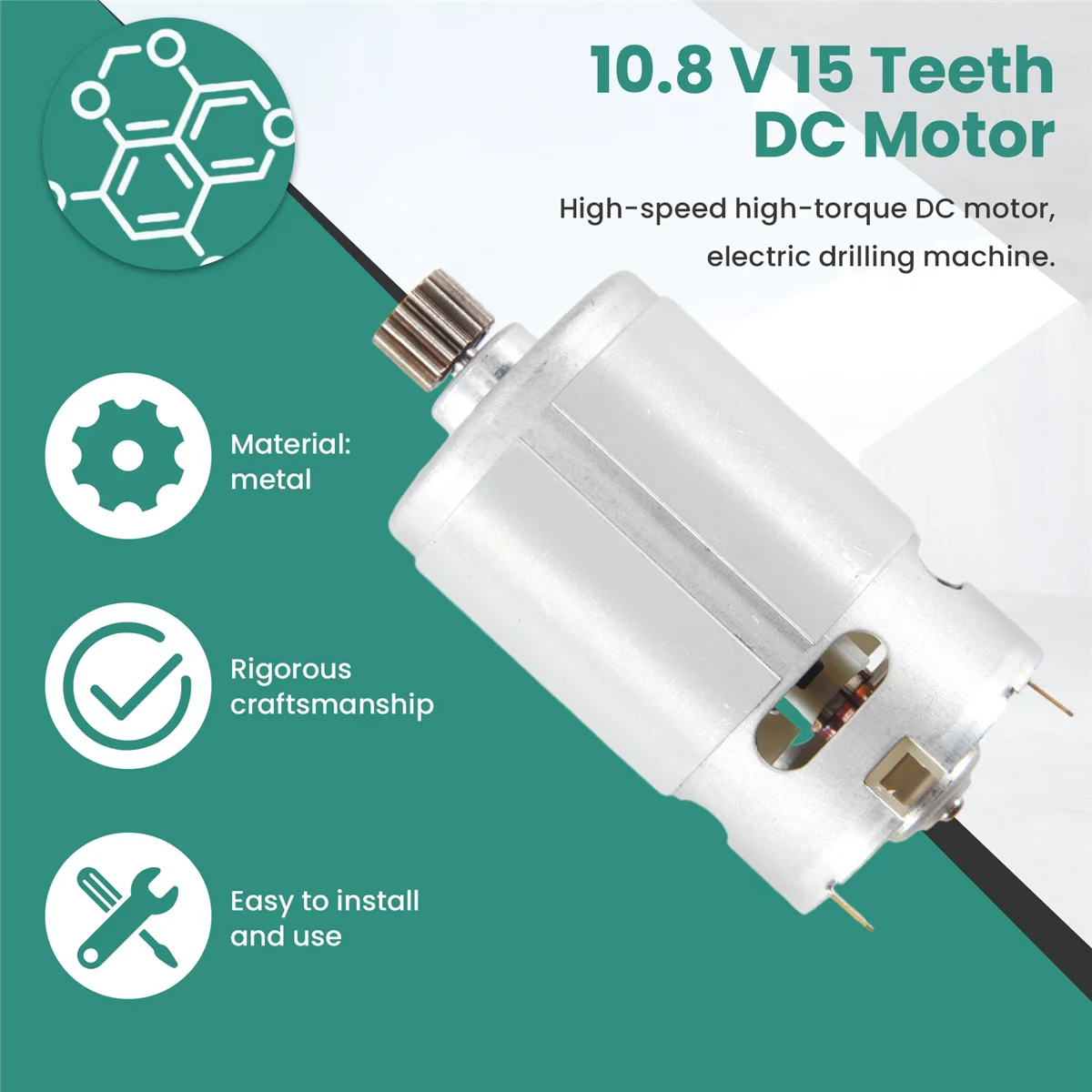 Двигатель постоянного тока с 15 зубьями 10 8 В (KV3SFN-8520SF-WR) для BOSCH GSR1080-2-LI 3601JE2000/EU