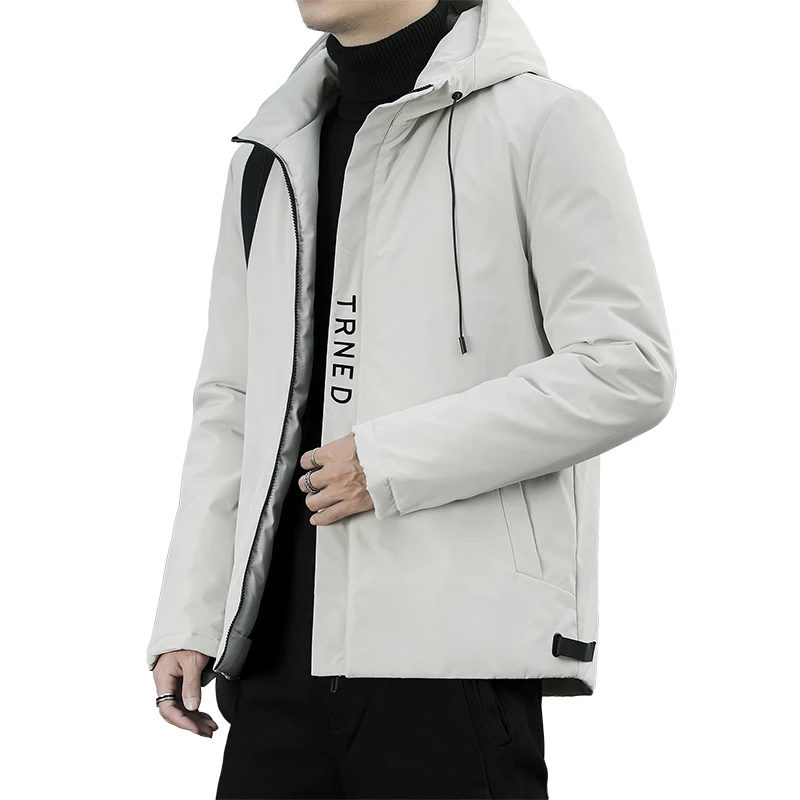 Winter Coat Men Cotton Windproof Fleece Warm Thick Jacket Parkas Coat Men Fashion Hooded Fur Collar Jacket Casual Parka Men