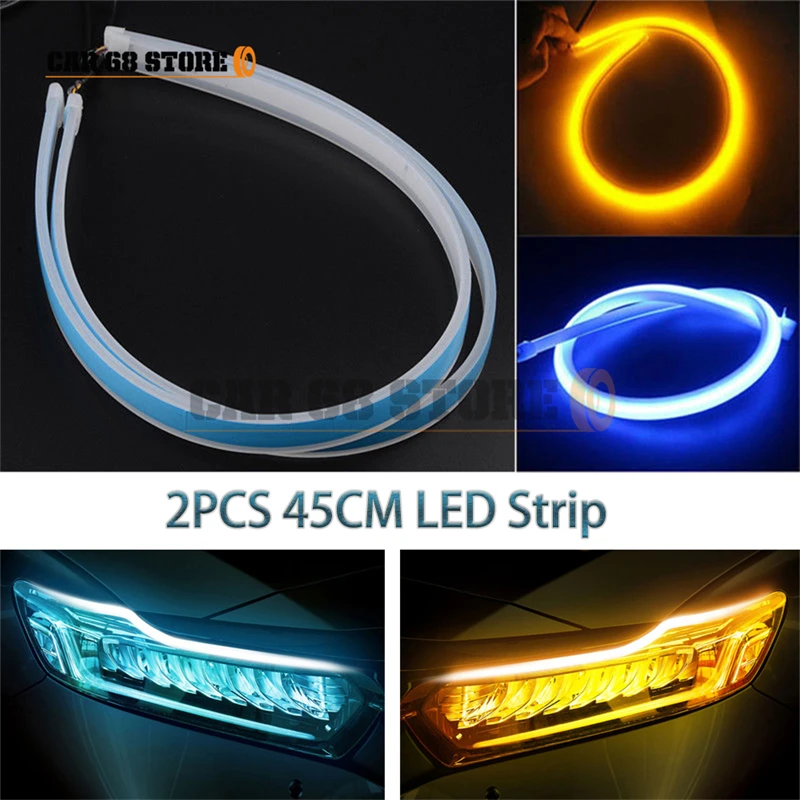 2 шт. 45 см DC 12 В Автомобильный светодиодный светильник без бровей