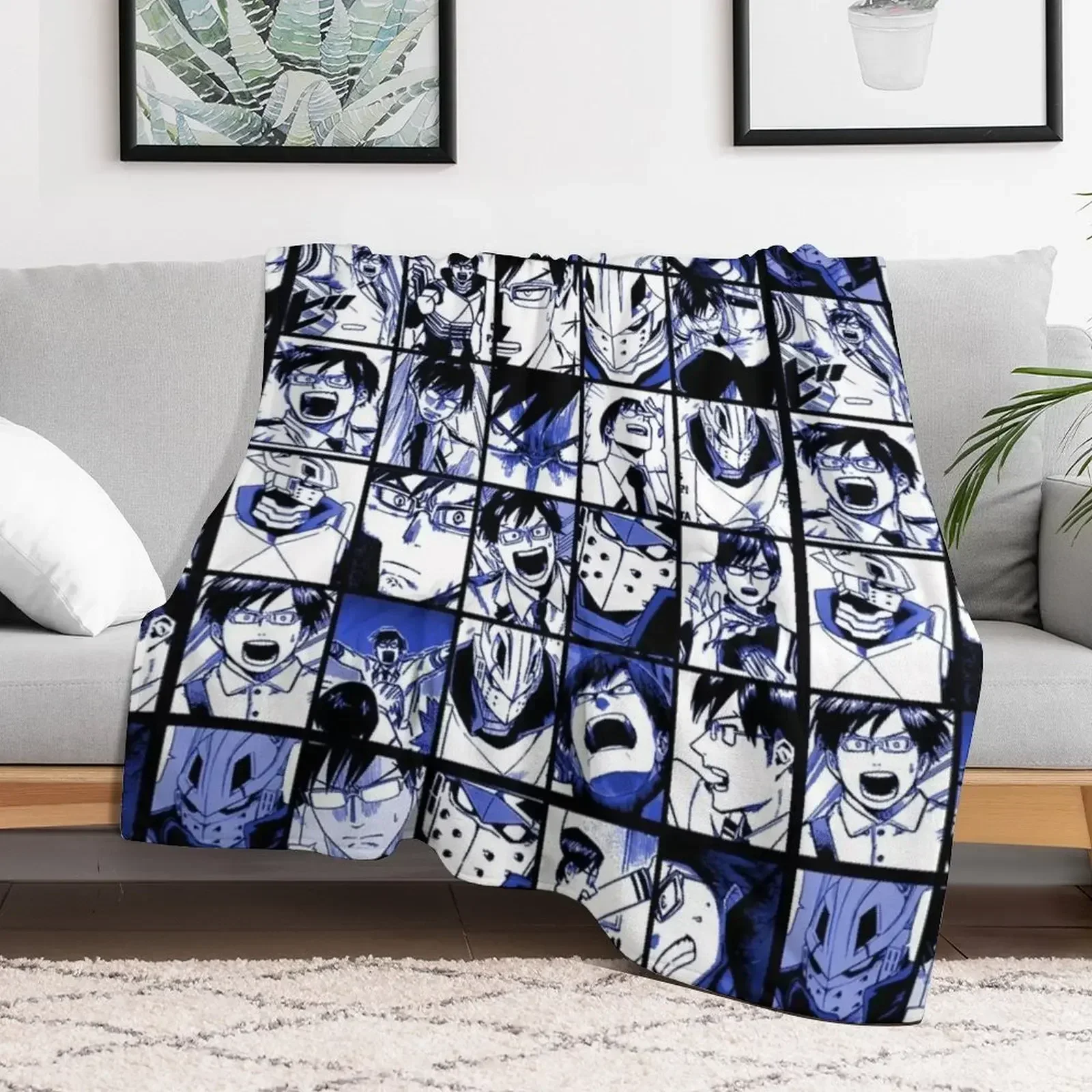 Iida Hero - Коллаж MHA Манга Панели Плед Одеяло Мягкие Одиночные Одеяла