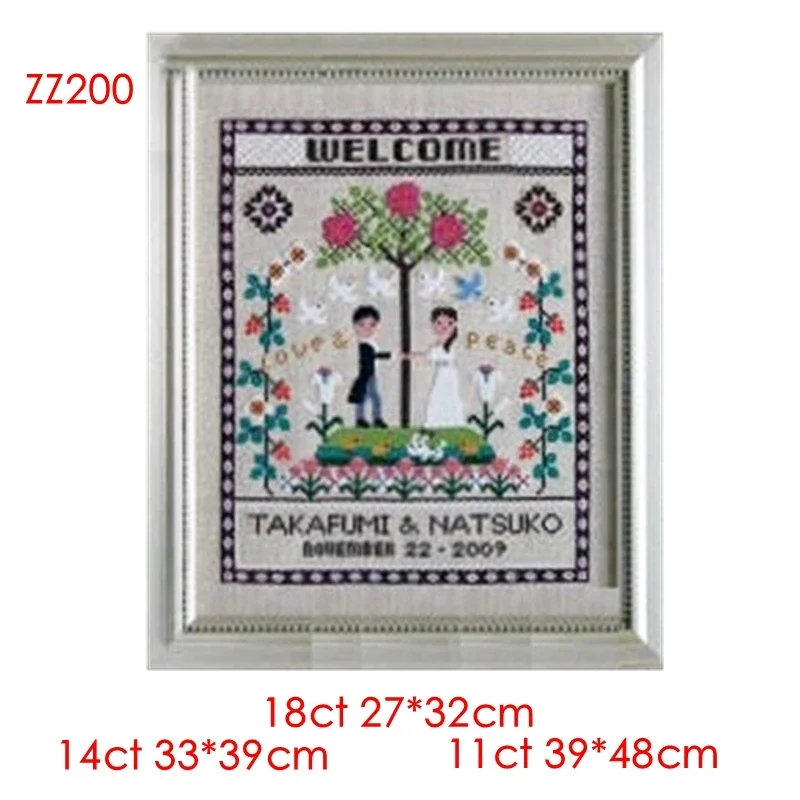 Cross Stitch Kit Wedding Gift Happy 18ct 14ct 11ct Precision Caliche Handmade DIY Material
