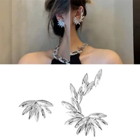 rhinestone cluster earrings asymmetric ear cuff clip earrings angel wings ear cuffs for women girls jewelry gift party