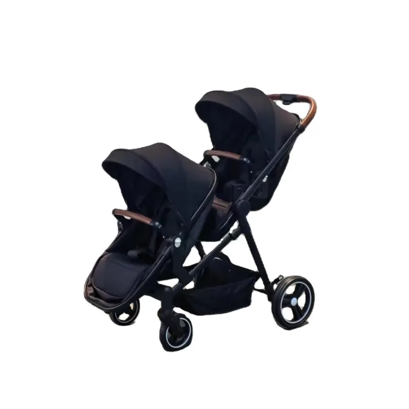 2023 Легкая Складная легкая двухместная прогулочная коляска с сертификатом EN1888