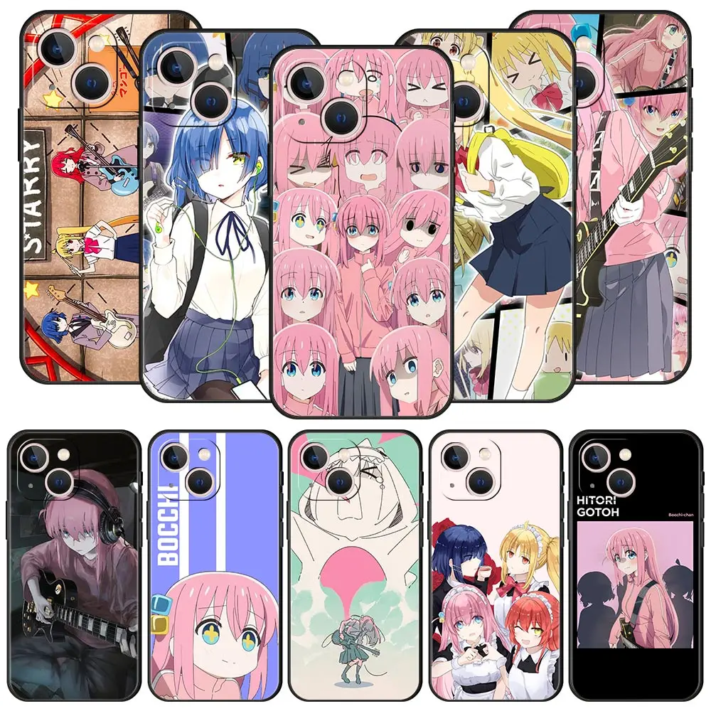 

Cartoon BOCCHI THE ROCK Anime For iPhone 11 12 13 14 Pro Max Mini Phone Case X XR XS 7 8 Plus SE 2020 Luxury Soft Cover Funda