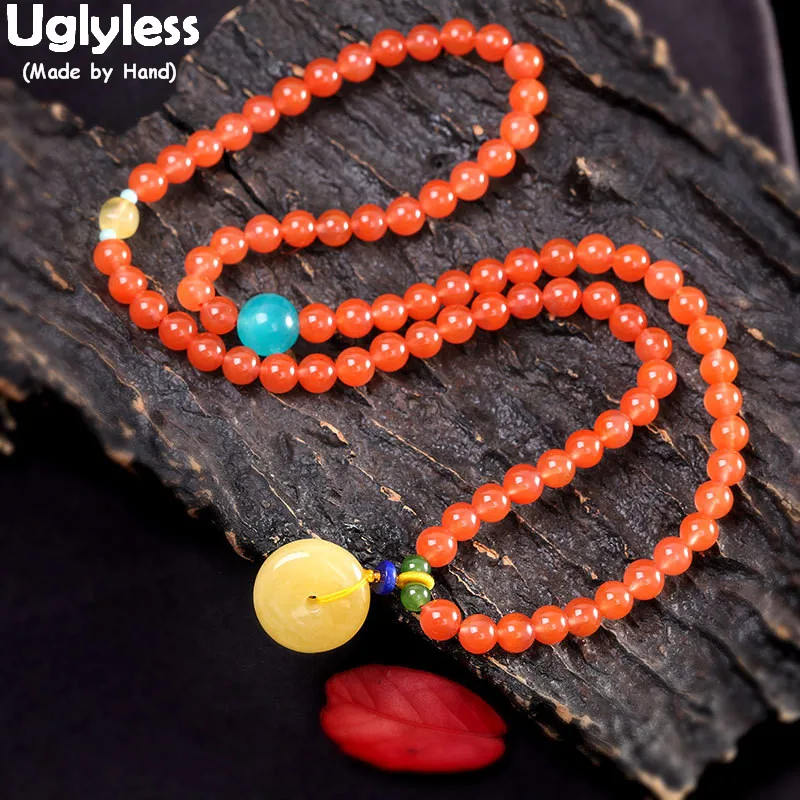 

Uglyless Dual-use Multi-layer Beading Gemstones Bracelets for Women Agate Bracelets Elastic Natural Amber Beeswax Luxury Jewelry