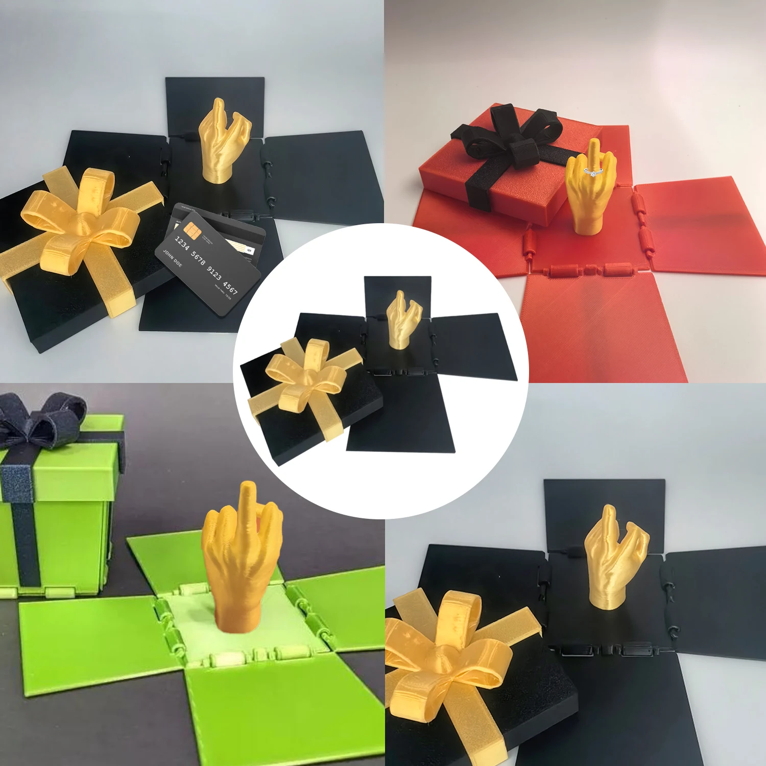 Забавная Подарочная коробка для пальцев раздражающая розыгрышей с крышкой