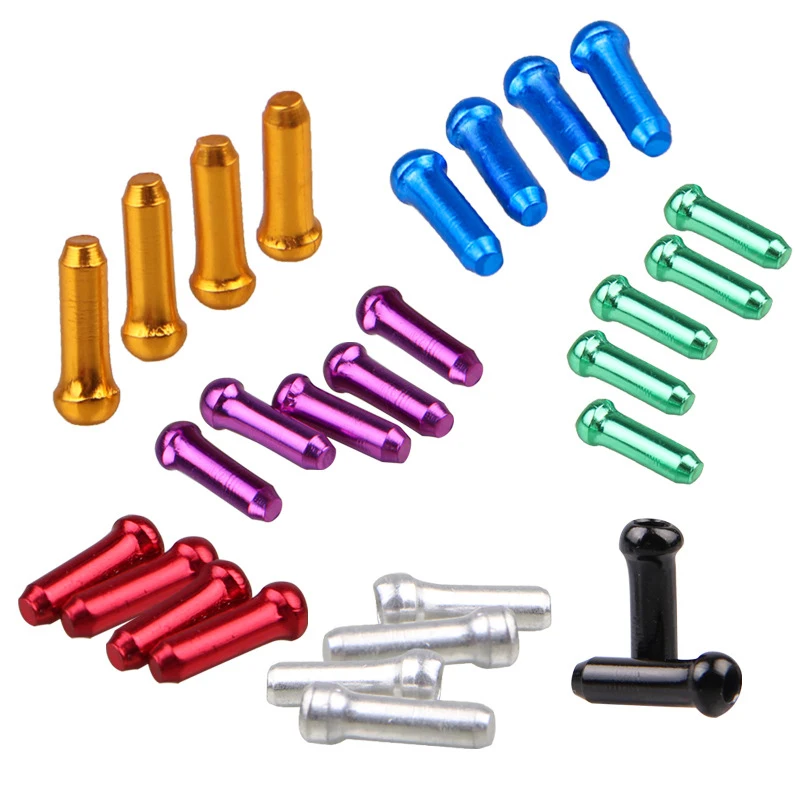 

30Pcs/Lot Bicycle Brake Shift Line Color Tail Cap Brake Wire End Core Cap Cable Aluminum Cover Gear Bikes Parts Accessories