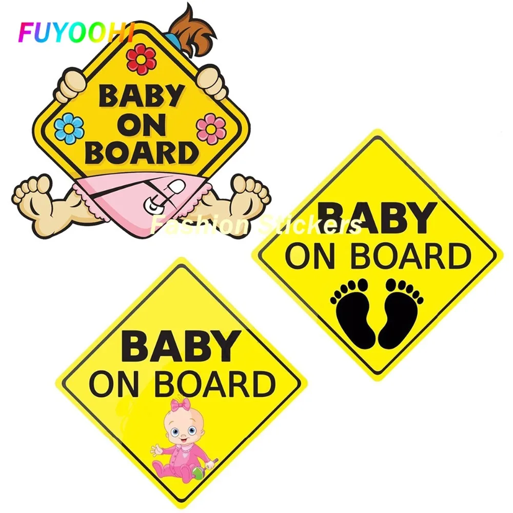

FUYOOHI Exterior/Protection Fashion Stickers ChildCar Stickers Decor Motorcycle Decals BABY ON BOARD Reflective Decorative PVC