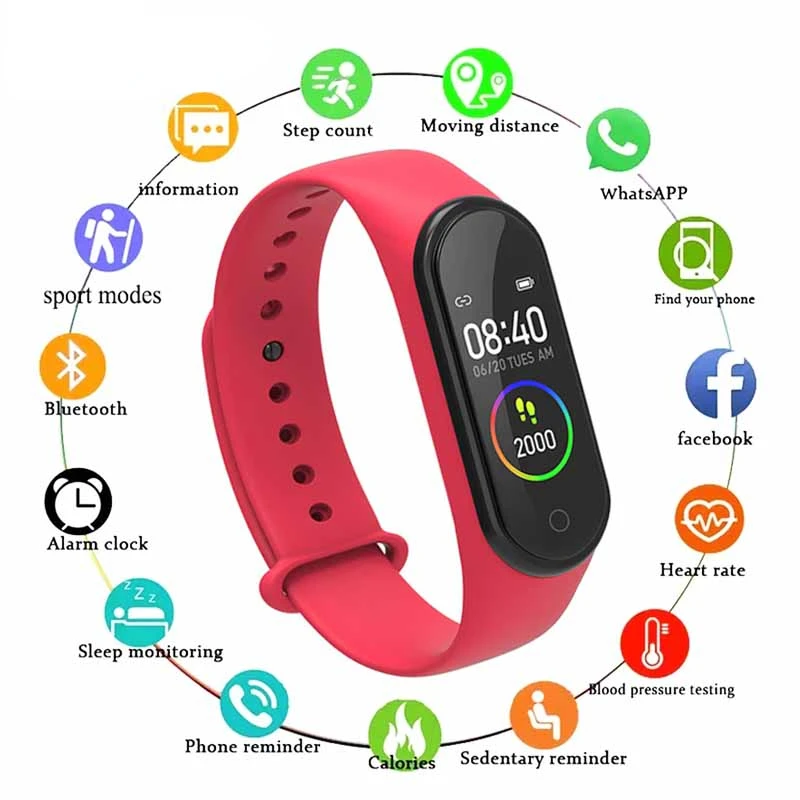 

Горячая Распродажа M4 Смарт-часы IP65 водонепроницаемые часы артериальное давление пульсометр фитнес-трекер вызовы бег смарт-браслет