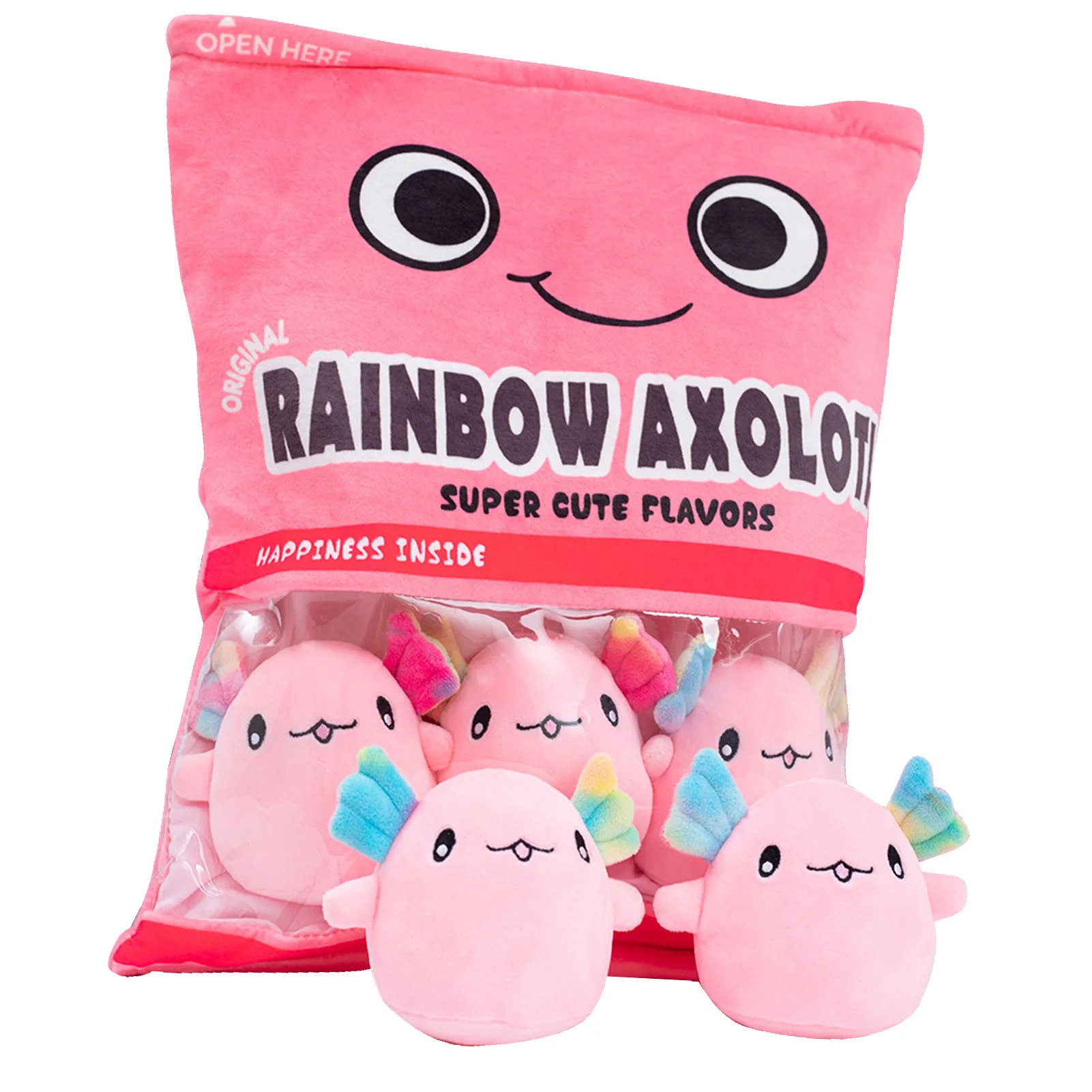 

Kawaii Axolotl Plush Toys Soft Salamander Stuffed Cheesy Puff Dolls Cushion Cute Kids Girls Boys Children Birthday Gifts