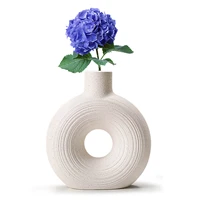 ceramic hollow vase nordic circular hollow ceramic flower vase office living room desktop interior home decoration accessories