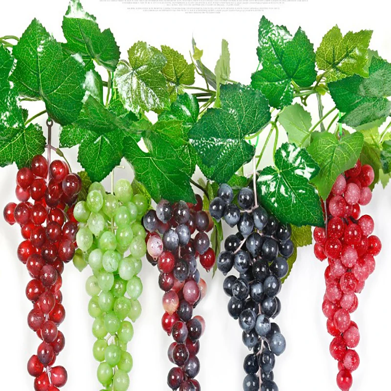 

Hanging Artificial Grapes DIY Artificial Fruits Plastic Fake Fruit for Home Garden Decoration Christmas Wedding Party Supplies