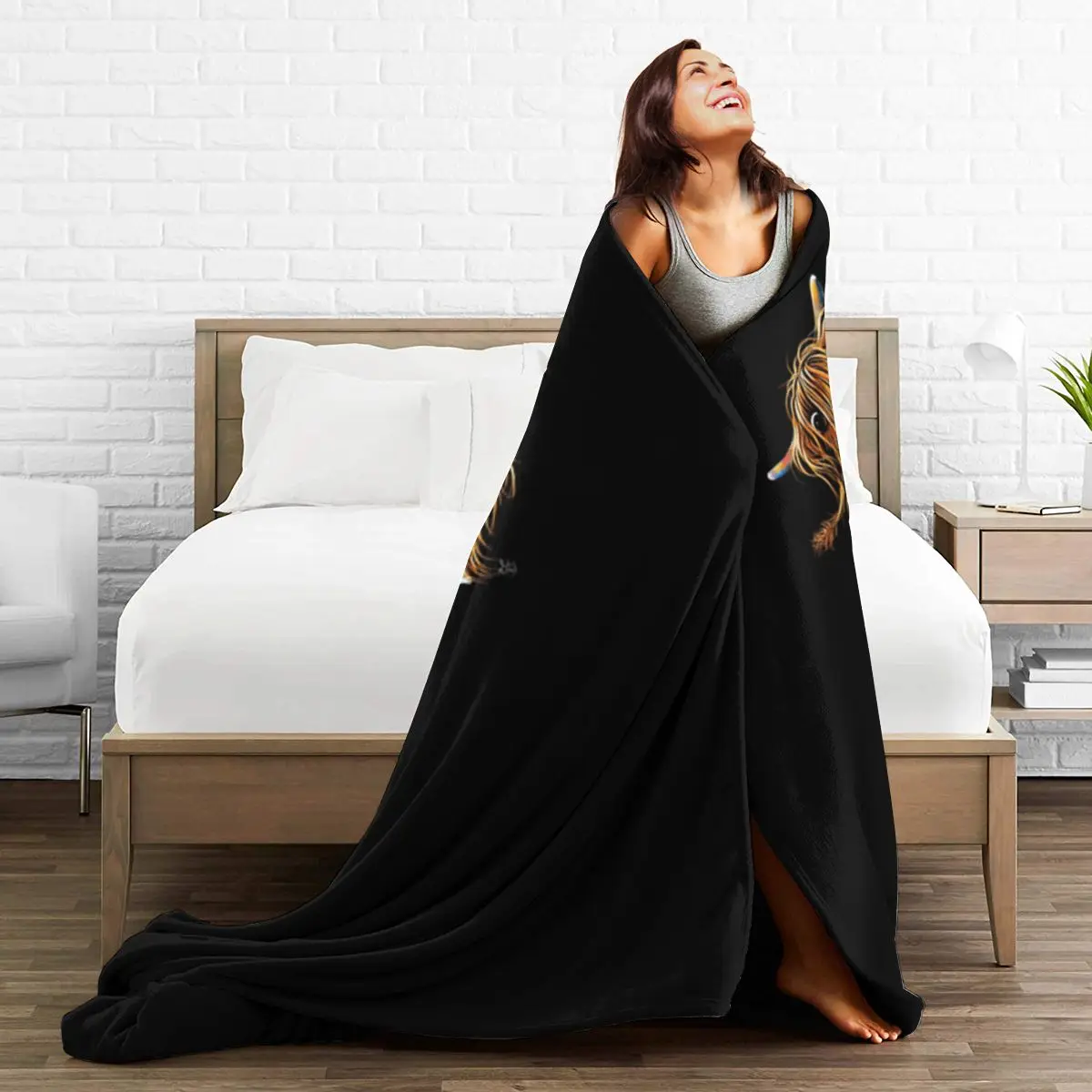 HiGHLaND CoW PRiNT SCoTTiSH CoooWeee BY SHiRLeY MacARTHuR Ультрамягкое одеяло из микрофлиса