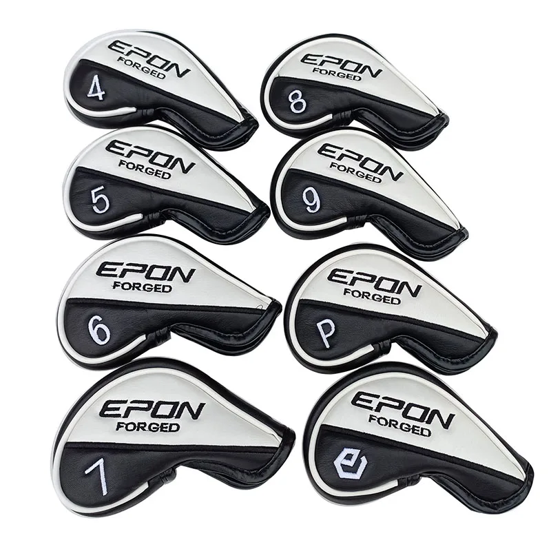 

General purpose E PON Golf Iron Head Covers With Magnetic Closure PU Golf Irons Set Covers 4-9 P(8pc) Free shipping