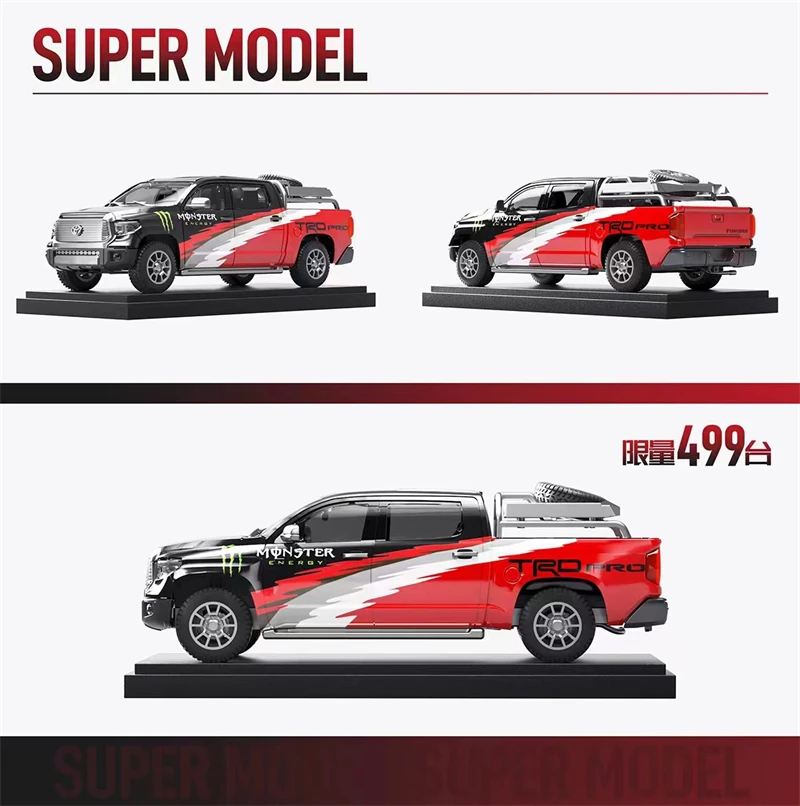 

(Pre-Order) SUPER MODEL 1:64 Tundra 3rd TRD White /Red Model Car