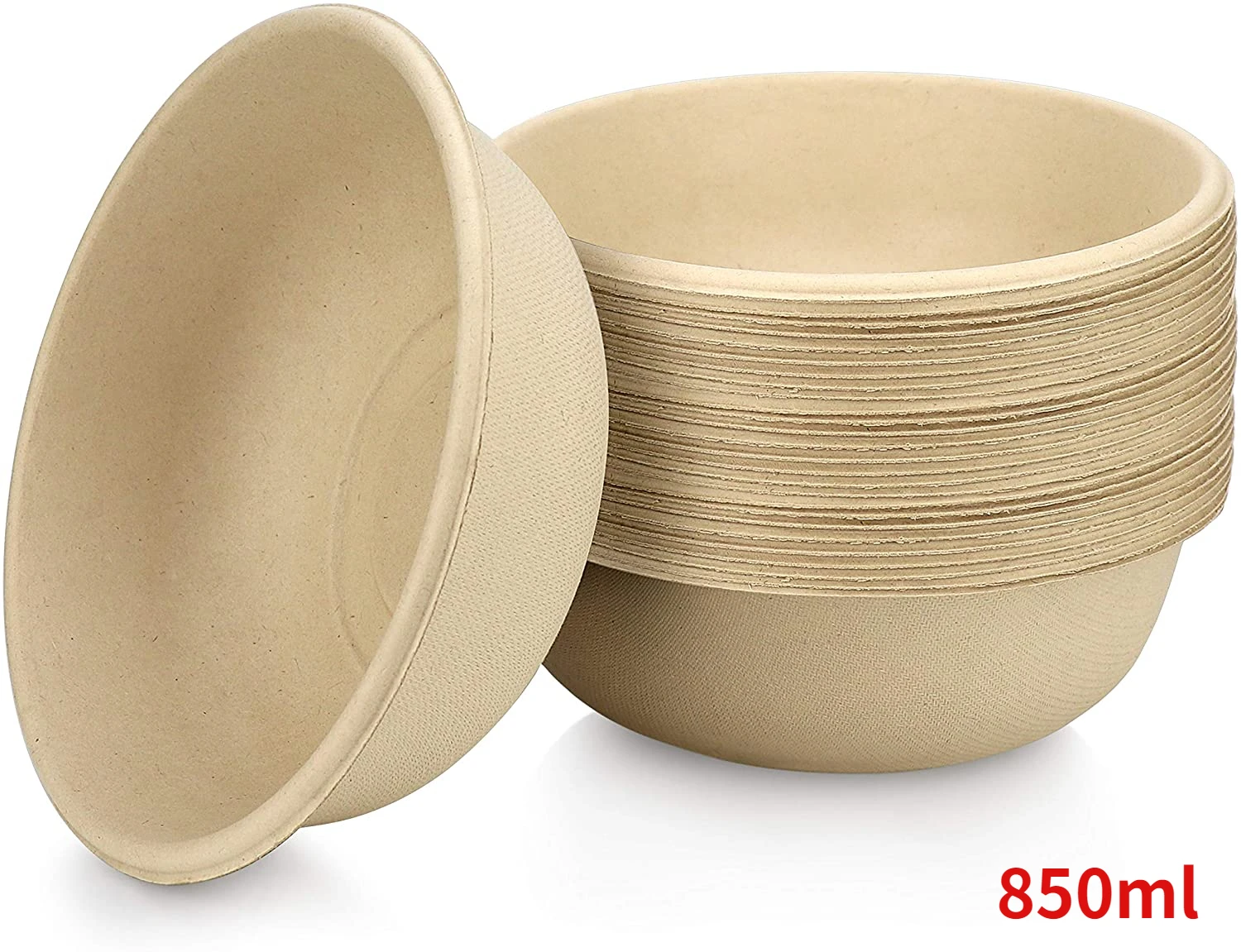 

50/100pcs Disposable Paper Bowl Sugar Cane Bowl Eco-friendly Biodegradable Hot Soup Appetizers Household Food Takeaway Container